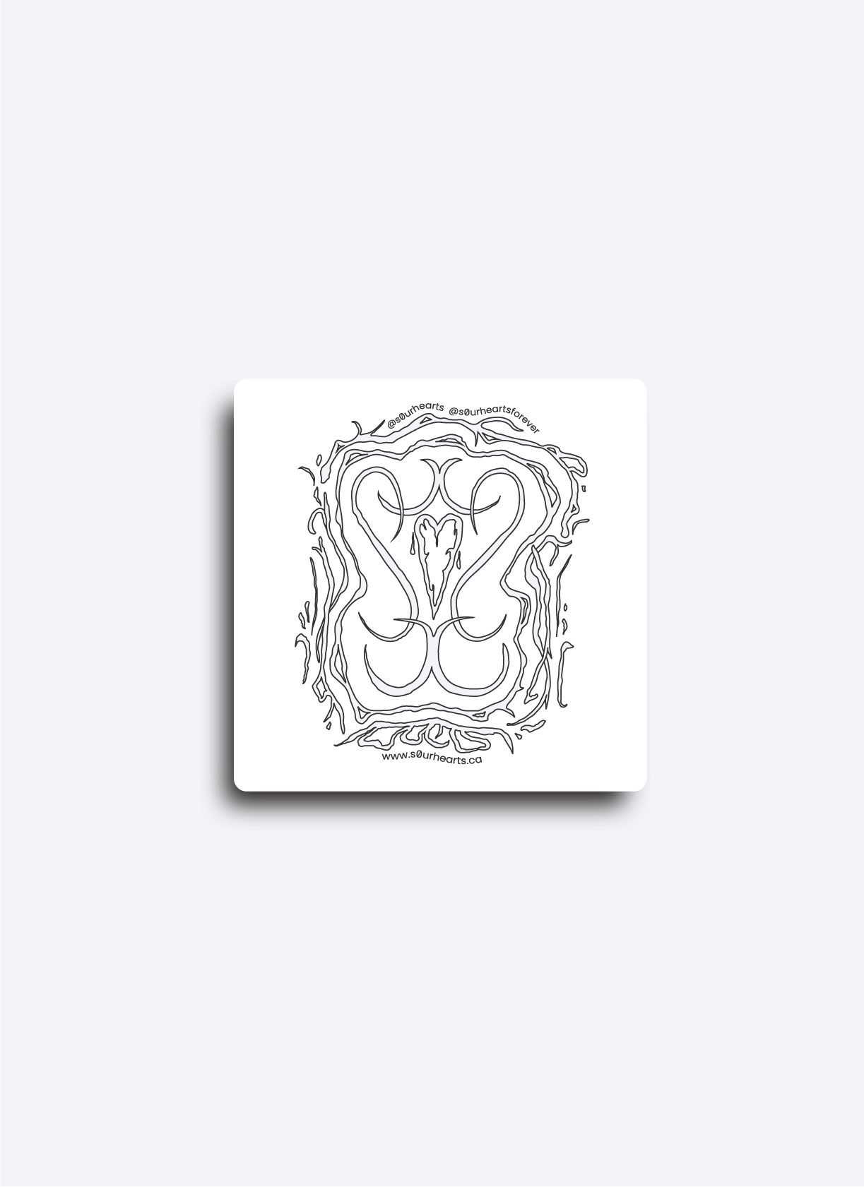 s0urhearts Logo Sticker Square 2"