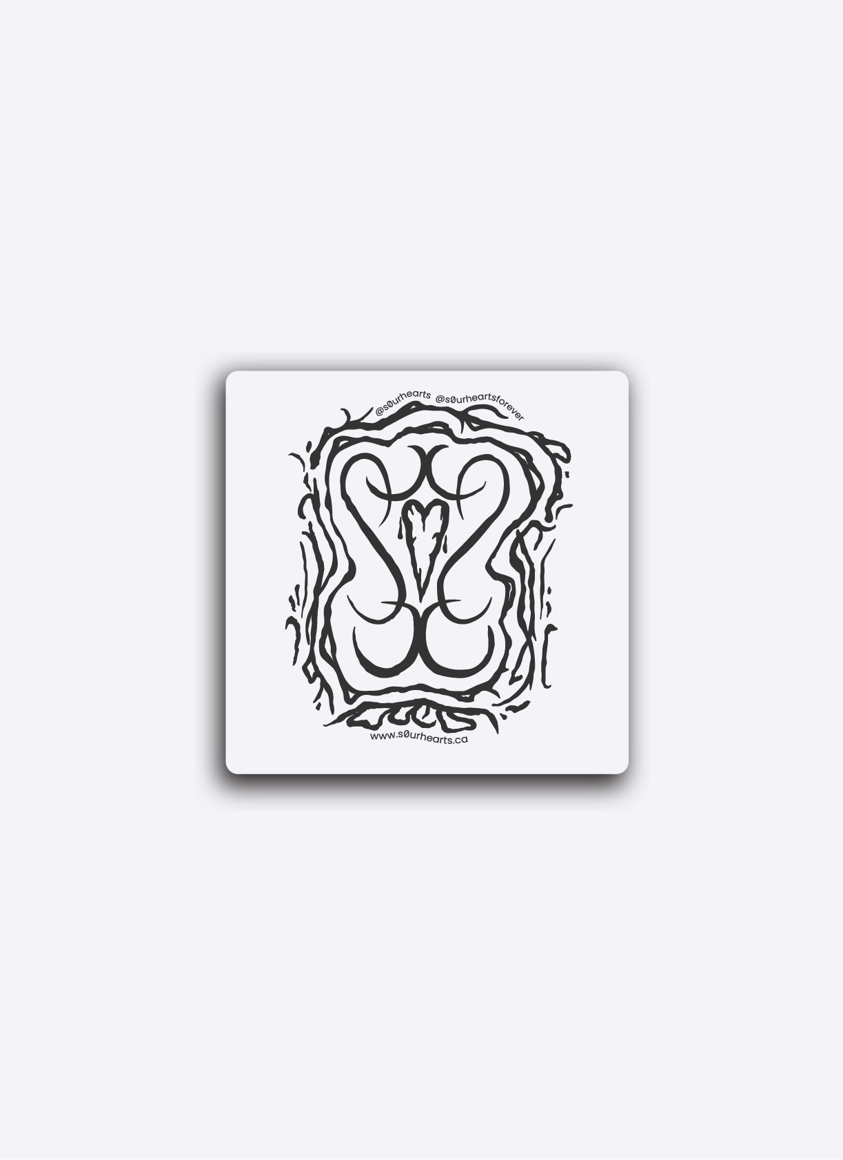 s0urhearts Logo Sticker Square 2" - Image 3
