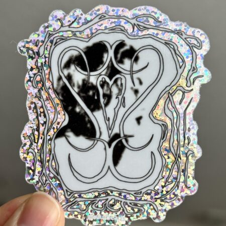 clarice lispector illustrated glitter sticker